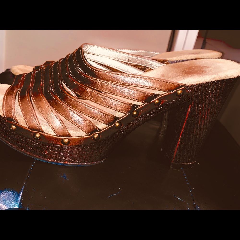 3” Open Toe High Heeled Leather Sandal
